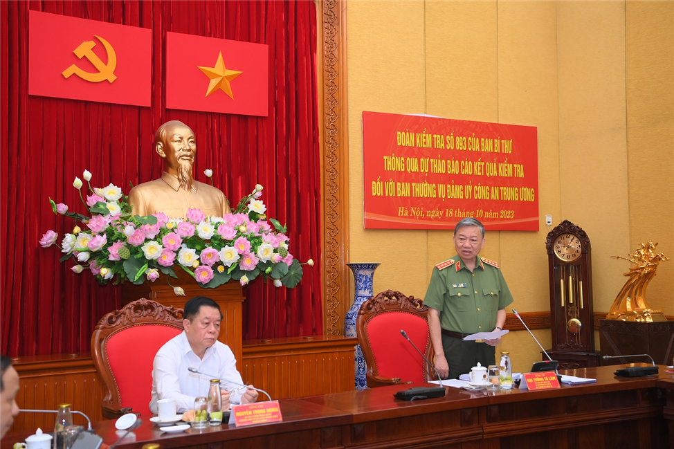 Thông qua dự thảo Báo cáo kết quả kiểm tra đối với Ban Thường vụ Đảng ủy Công an Trung ương
